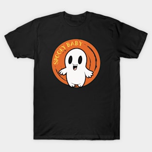 Spooky Ghost Baby Smiling T-Shirt